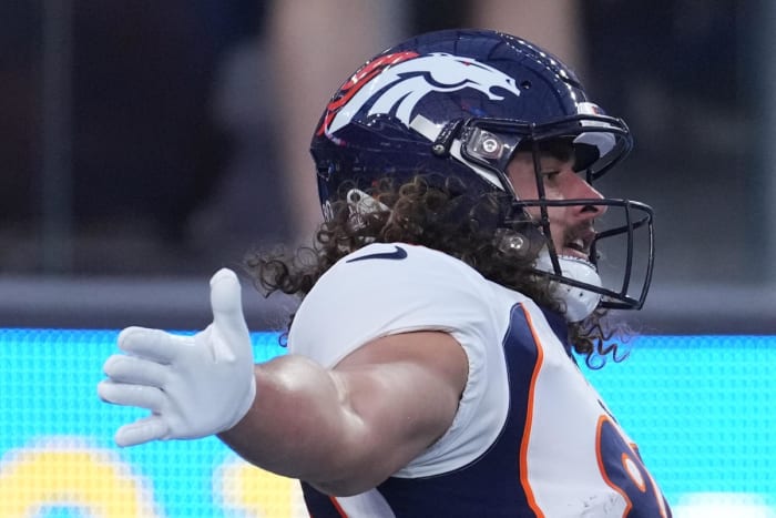 Denver Broncos tight end Greg Dulcich